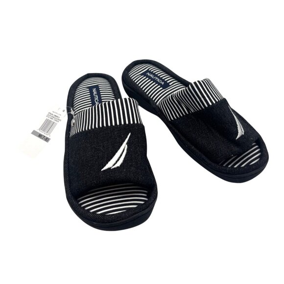 Nautica Women's  Stripe Canvas Slide Slippers Size M (7-8) - Picture 2 of 9